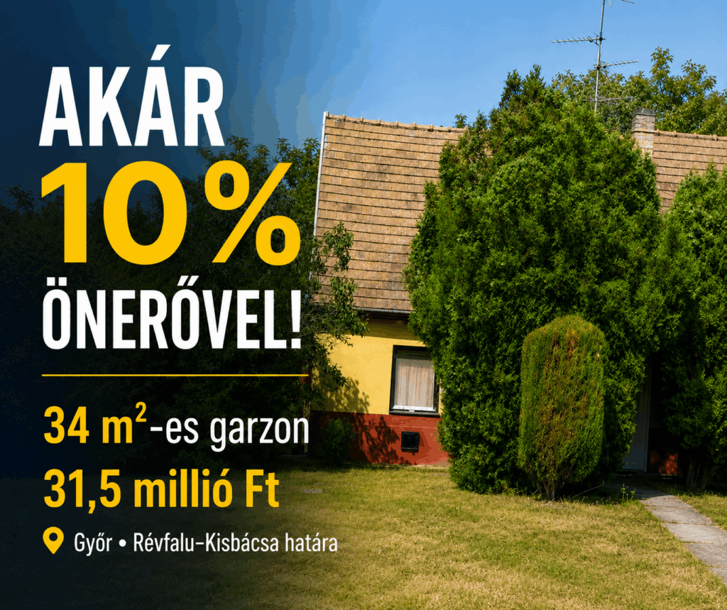 Akár 10% önerővel megvásárolható garzon – Győr, Révfalu–Kisbácsa határán
