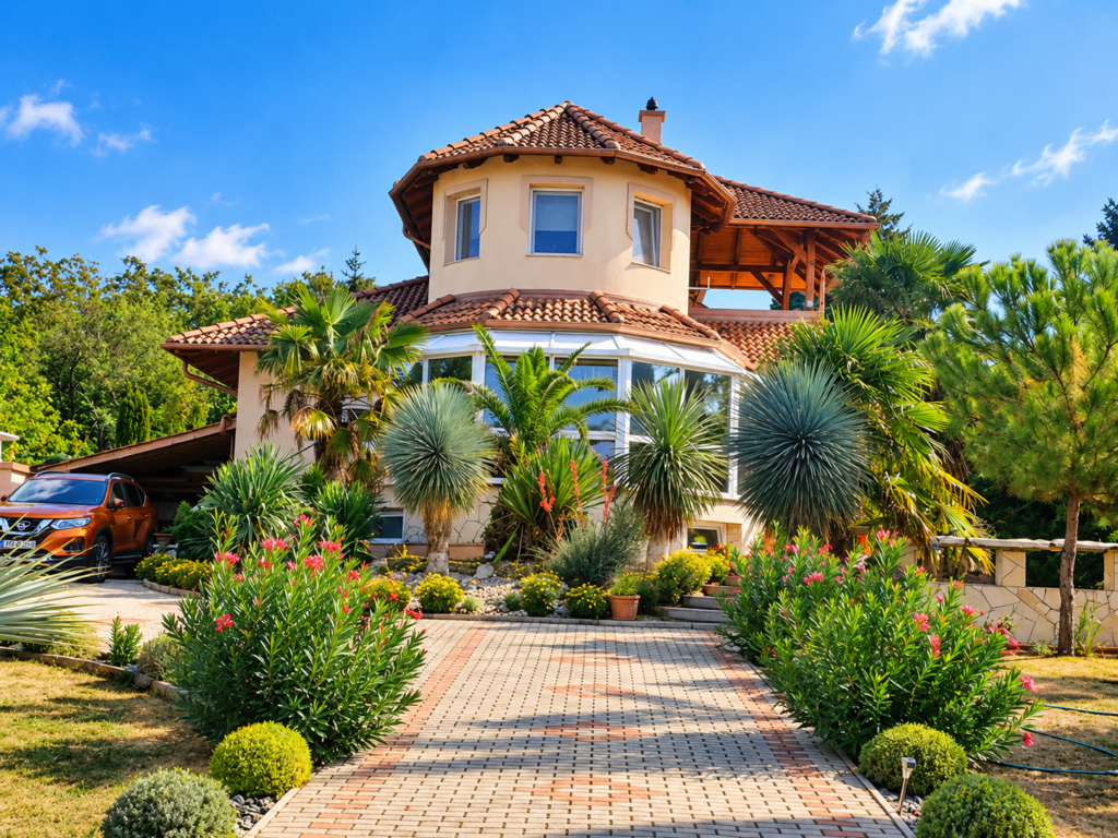 Mediterranes Lebensgefühl in Balatongyörök – Palmengarten, Wintergarten und separater Gästebereich